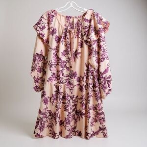 Free People Pink and Purple Floral Mini Dress